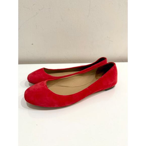 NWOT Via Spiga Slip On Suede Leather Ballet Flats Bright Red Women's Size 7M - Picture 1 of 6